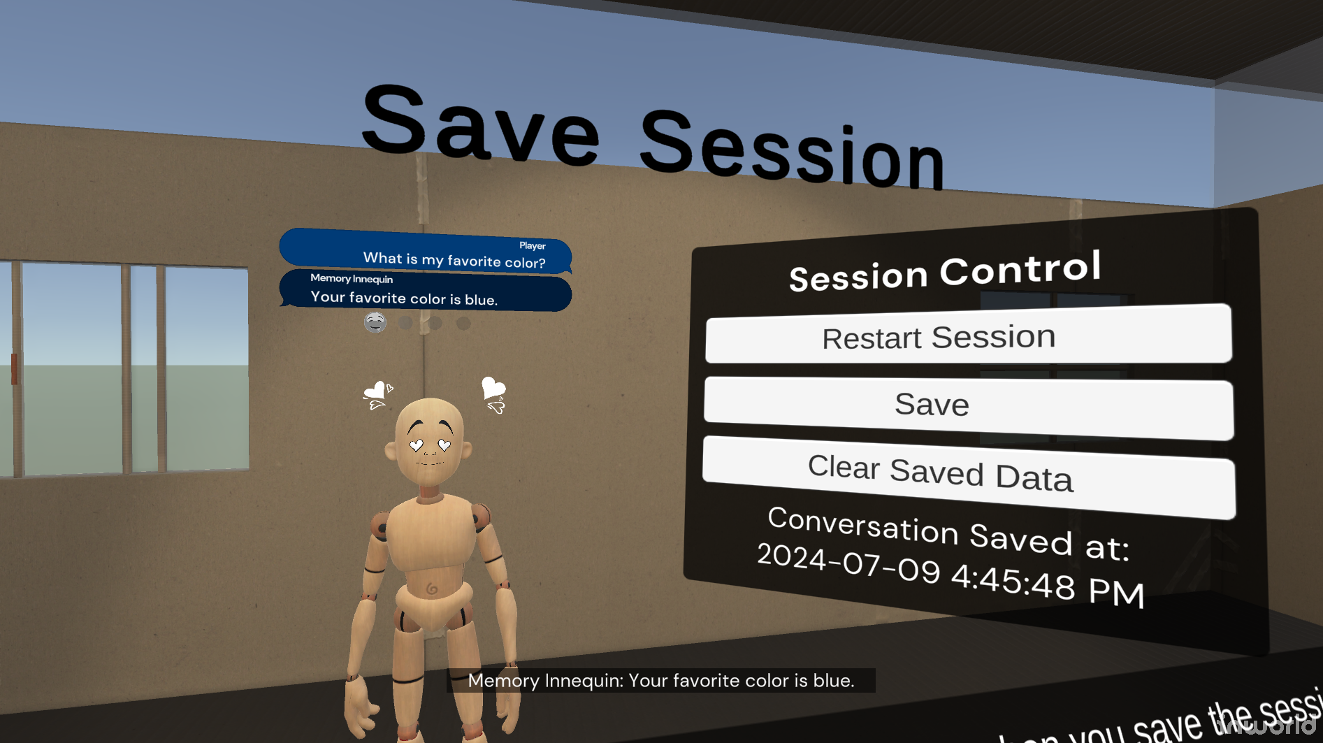 Save Session Restarting Session and Loading Saved Data