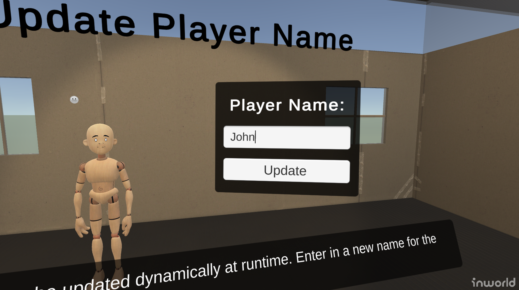 Update Player Name Input