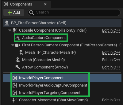 Player Setup Components